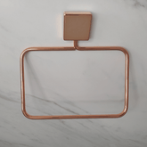 Toalheiro Argola Fixação Parafuso 18cm Rose Gold - Ela Decora